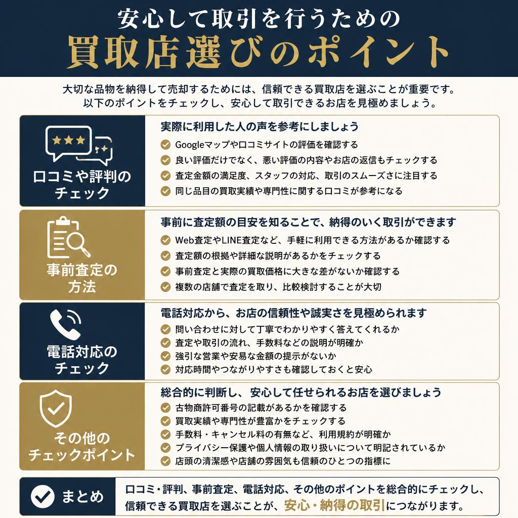 信頼できる買取店の選び方