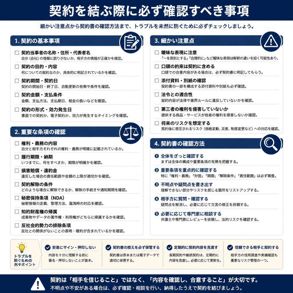 契約時の注意点