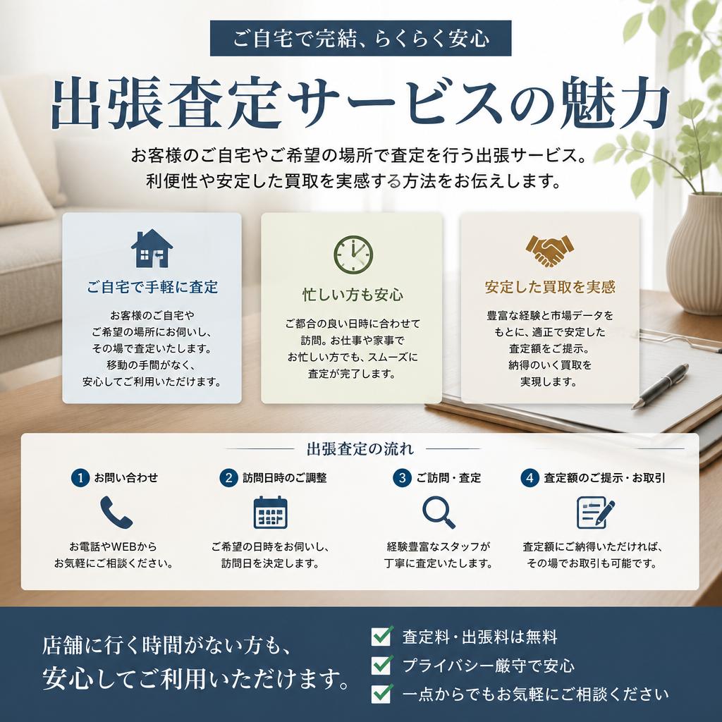 出張査定でさらに安心！